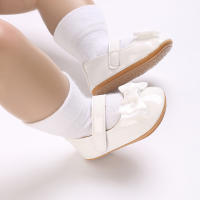 Zapatos De Princesa Para Bebé Niña Con Lazo PU Suave Suela Primera Caminata 0-18M Blanco Walker De Primer Paso Con Buitre Y Cierre De Correa - details 8