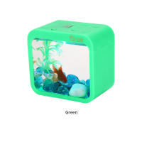 Acuario Pequeño Creativo Con Luz Colorido Y Desmontable Para Betta Sin Batería Seca Incluida Ecología Mini Escenario Acuático - details 9