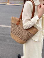 Bolso de paja premium para mujer - Tote de verano estilo boho, diseño exclusivo para playa y looks urbanos（42*28*13cm） - details 22