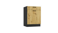 Muebles Cocina completa 200 cms color Roble y Gris Grafito con modulo Horno ref-40c - details 1