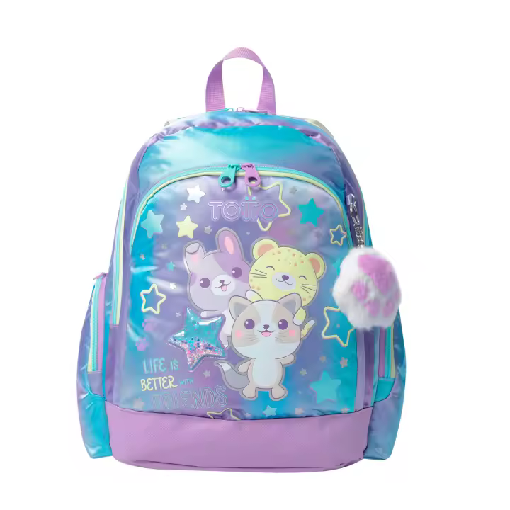Totto Mochila infantil  Friends -Dimensiones:28.5 x 40.5 x 14.5 cm-Material: poliester - 1