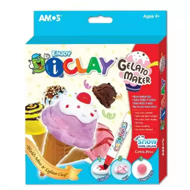 Kit para hacer helados de arcilla polimérica iCLAY para niños creativos - Modela, pinta y decora helados realistas - Juego de manualidades de arcilla divertido y educativo - 1