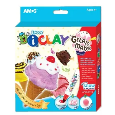 Kit para hacer helados de arcilla polimérica iCLAY para niños creativos - Modela, pinta y decora helados realistas - Juego de manualidades de arcilla divertido y educativo - 1