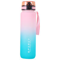 Botella Deportiva De Agua Con Mango 500-1000ml Gradiente Transparente Y Frosted Para Gimnasio Deporte Camping Uso Exterior - details 2