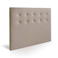 Meimon cabecero ALBA, ideal para dormitorios modernos y contemporáneos. Tapizado en ecopiel sintética de tacto suave,  estructura de madera resistente y su formato horizontal de gran altura, Disponible en tres colores: blanco, beige y visón - details 3