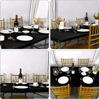 Mantel Elástico GY 1pc 4FT/6FT Material Poliéster Para Boda Banquete Hotel Restaurante Decoración De Escritorio Del Hogar - details 18