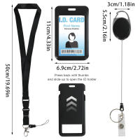 Porta Tarjetas De Identificación Con Ventana Clara Protector De Tarjeta De Plástico Negro Para Escuela Tarjetas De Crédito Y Claves - details 0