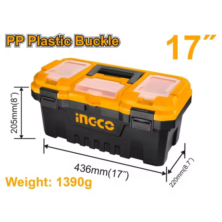 Caja de Herramientas Ingco PBX1701 - Ligera y Fácil de Transportar - Diseño Ergonómico - 1