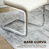 HOMCOM Juego de 4 Sillas de Comedor, Sillas de Cocina con Asiento y Respaldo Acolchado, Tapizado en Terciopelo, Patas de Acero, para Oficina, Conferencia, Sala de Estar, Crema - details 3