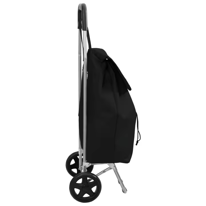 Carro de compras vidaXL con ruedas Negro 35 L - 1