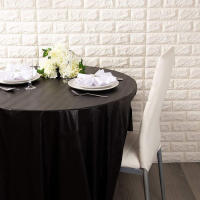 Mantel Redondo Blanco De Plástico Sin Costuras Elegante Sólido Para Fiesta Navidad Cumpleaños Boda Hotel Decoración Tamaño 213CM - details 7