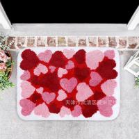 VIKAMA Alfombra De Baño Absorbente De Imitación De Cachemira Roja Decorativa Para Casa Y Hotel Antideslizante Para Toilette Y Puerta - details 13