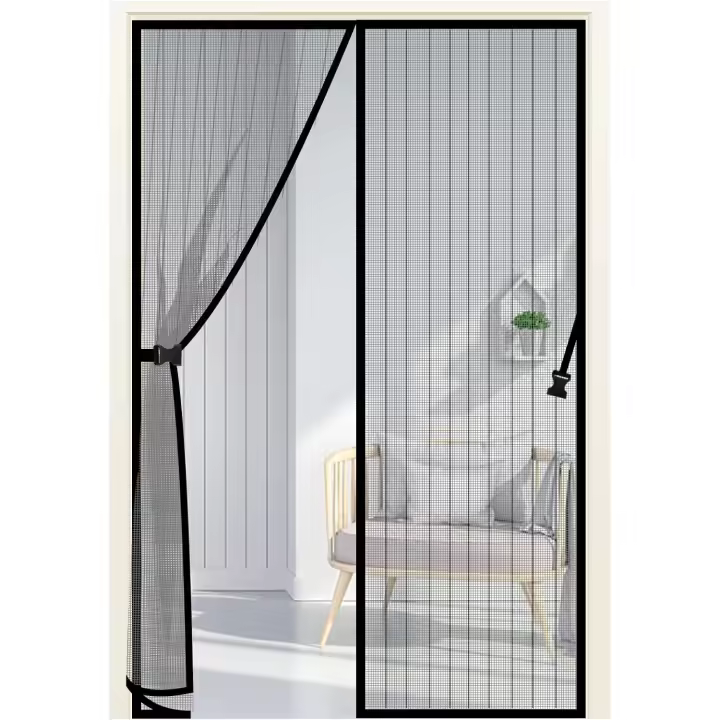 Magnetic Screen DoorsMagnetic Door Curtains Fly Screen Anti Mosquito Mesh Curtain with Powerful Magnets and Full Frame Magic Tape Up to 90 cm x 210 cm - 1