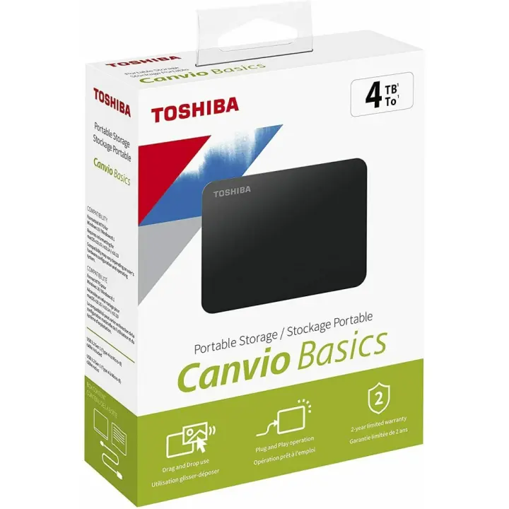 Disco Duro Externo Toshiba Canvio Basics 4TB/ 2.5"/ USB 3.0 TOSHIBA TOS-EXT 4TB HDTB440EK3CA - 1