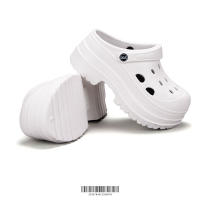Sandalias De Tacones Altos Para Mujer Verano Cuña Plataforma Cerrada Antideslizante Suela Gruesa EVA Color Negro Blanco Caqui - details 5
