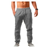 Pantalones De Lino Y Algodón Para Hombre Verano Otoño Primavera Estilo Casual Color Sólido Transpirables Ajustados - details 3