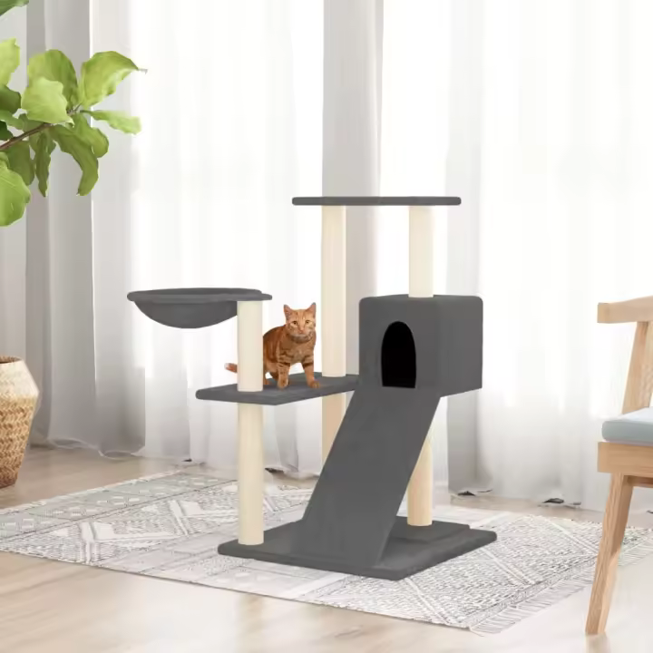 vidaXL Rascador para gatos con postes de sisal 82 cm Color Crema,  Gris claro,  Gris oscuro y mas - 1