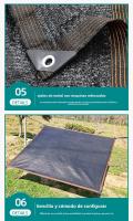 Malla de sombreo con bordes reforzados y agujeros para huertos, invernaderos y protección solar – Color negro - details 7