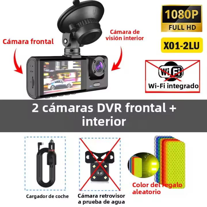 Cámara De Coche 1080P 3Canal DVR Grabadora De Video WIFI APP Visión Nocturna Cámara Frontal Y Trasera Para Carro Accesorios De Coche - 1