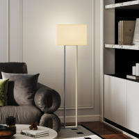 HOMCOM Lámpara de Pie Moderna 150 cm Lámpara de Pie para Salón con Pantalla de Tela Luz Nocturna Interruptor de Pie y Base Metálico para Dormitorio Oficina Sala de Estar Blanco - details 1