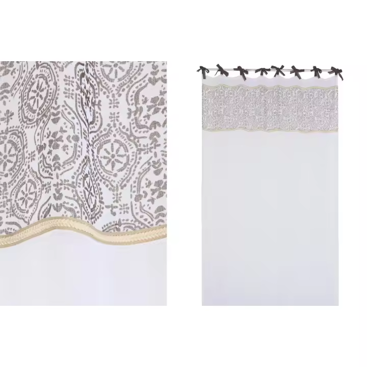 Cortina Algodon 140X260X260 Impresa Blanco El mejor complemento para tu hogar  -Fijalo- - 1