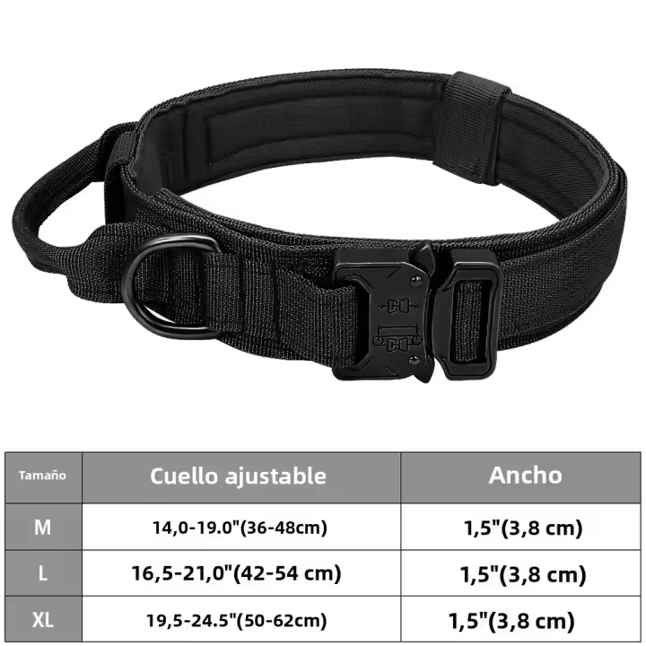 Collar Táctico Para Perro De Policía Militar Ajustable Duradero De Nylon Para Medianos Y Grandes Raza Aleman Para Caminar Y Entrenamiento Accesorios Para Mascotas - 1