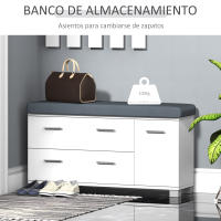 HOMCOM 3 EN 1 Conjunto de Muebles de Entrada Recibidor Pasillo Set de 3 Piezas Perchero Espejo Zapatero 2 Cajones - details 5