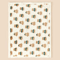 Manta Bebé De Flanela Gruesa Doble Capa Para Otoño Invierno Manta De Piel De Oveja Dobladable Para Cuna Y Carrito De Bebé - details 3
