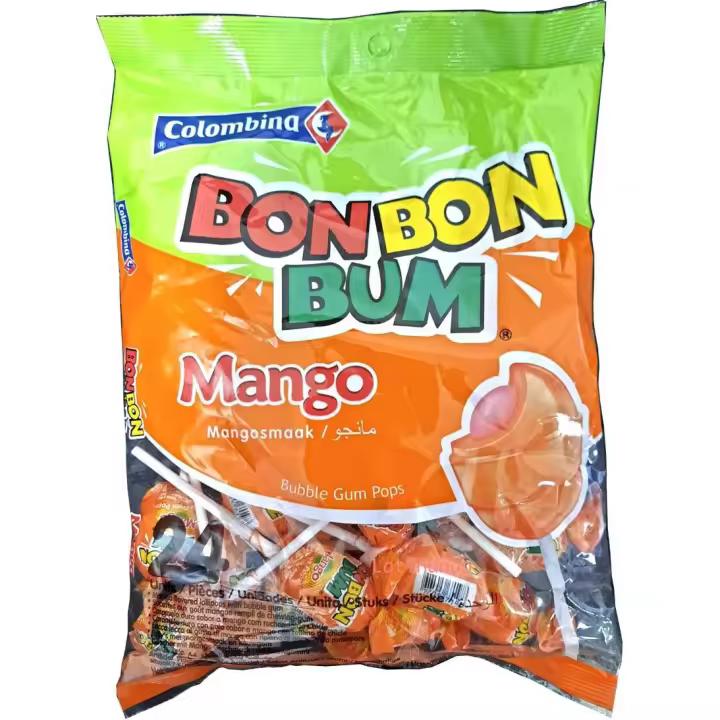 CHUPA CHUPS BON BON BUM SABOR MANGO 24 UNDS - FIESTA COLOMBINA - 1
