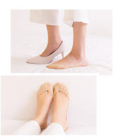 FINETOO 4 Pares De Calcetines De Seda De Hielo Ultrafinos Para Mujer Con Antepezuña Y Antideslizante Calcetines Invisibles Para Barco - details 1