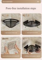 Estante De Esquina Triangular Espacioso Organizador De Baño Duradero Para Shampoo Gel De Ducha Y Cosméticos Instalación Fácil Antideslizante - details 8