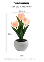 Lámpara De Noche LED En Forma De Tulipán Para Dormitorio Lámpara De Mesa Simulación De Ramo De Flores Atmosfera Romántica Regalo De Cumpleaños Decoración Del Hogar - details 9