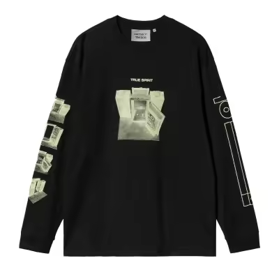 Camiseta Carhartt  Manga Larga WIP x TRESOR True Spirit L-S T-Shirt  Black-Glow Green IO32745.1XE.XX.03 - 1