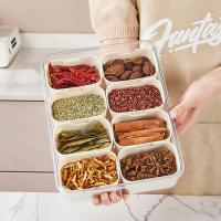 Caja De Aperitivos Portátil Con 8 Compartimentos Y Tapa Contenedor De Alimentos Para Bocadillos Frutas Nueces Y Dulces Material PET+PE Estilo Clásico - details 4