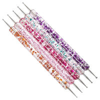Set De 5 Pinceles De Uñas Con Doble Cabeza De Láminas Acrílicas Para Arte De Uñas DIY Herramienta De Manicura Cómoda Para Rhinestones Picker - details 3