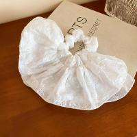 Scrunchies De Tela Tejida Florales Doble Capa Para Mujer Accesorio De Cabello Elasticidad Lolita Gran Diadema Forma De Vestido Dulce - details 2
