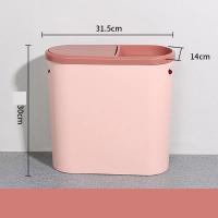 Bandeja De Cocina Ecológica De Plástico Con Tapa Silenciosa Y Ahorradora De Espacio Para Baño Recipiente De Basura Creativo Para El Hogar Con Ranura - details 13