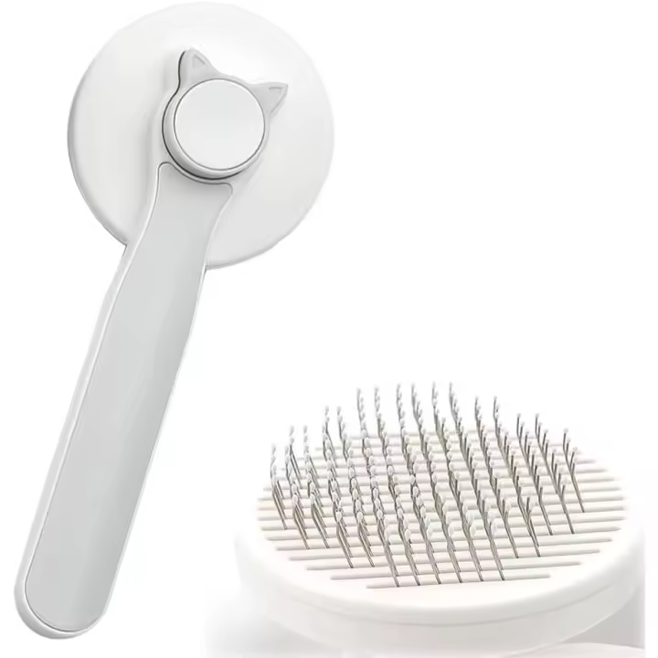 Cepillo de la preparación del gato para los gatos de pelo corto/largo, cepillo del gato con el botón del lanzamiento, cepillo de la preparación del perro para quitar la piel floja y la capa de base muerta - 1