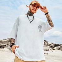 Camiseta Para Hombre M-8XL Estilo Coreano Casual Veraniego Con Estampado Cruzado Suéter De Algodón Y Poliéster Cuello Redondo - details 1