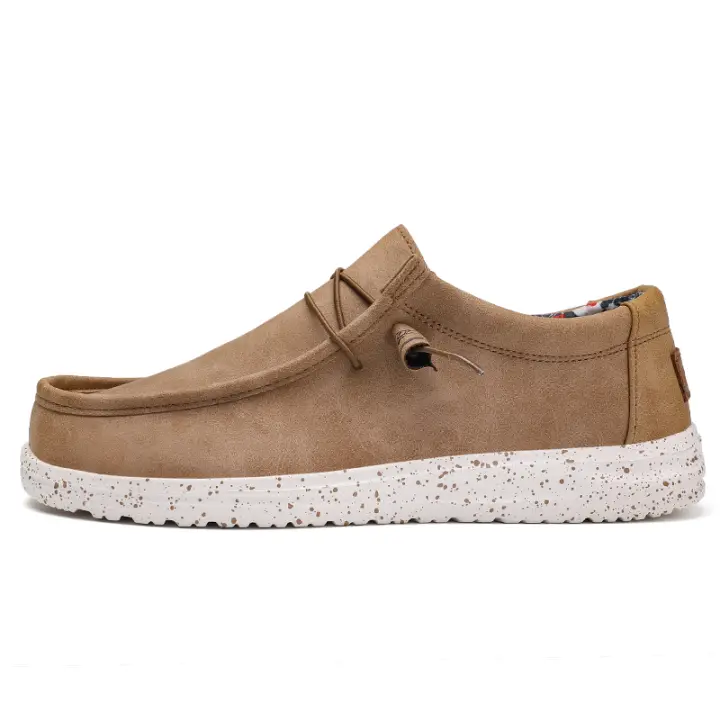 Mocasines con soporte para arco para hombre, zapatos de ocio para caminar y conducir, cómodos, informales, de tela suave, de lona - 1