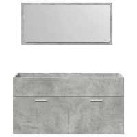 vidaXL Set muebles de baño 2 piezas madera contrachapada gris hormigón 90 x 38.5 x 46 cm - details 4