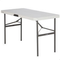 Mesa patas plegables rectangular crema Lifetime 122x61x74 cm - details 0