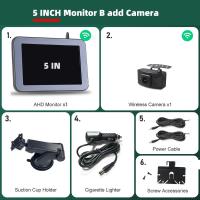 Cámara De Retrovisión Inalámbrica HD 1080P AHD Para Camión Autobús Coche Monitor De Estacionamiento Con Visión Nocturna WIFI Tamaño 4.3/5 Pulgadas - details 20