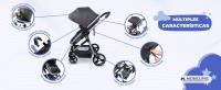 Silla de paseo 2 en 1 Mobiclinic  Plegado ultra compacto Mango monomando Arnés 5 puntos Barra extraíble Nuit - details 2