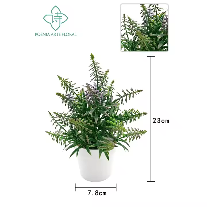 Poenia Arte Floral - Planta Bonsai Artificial en Maceta 2PCS - Sin Necesidad de Cuidados - 1
