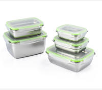 Caja De Almuerzo Aislante De Acero Inoxidable 304 Con Tapa Sellada Y Antigrasa Caja De Frutas Y Dumplings Para Almacenamiento En Refrigerador - details 1