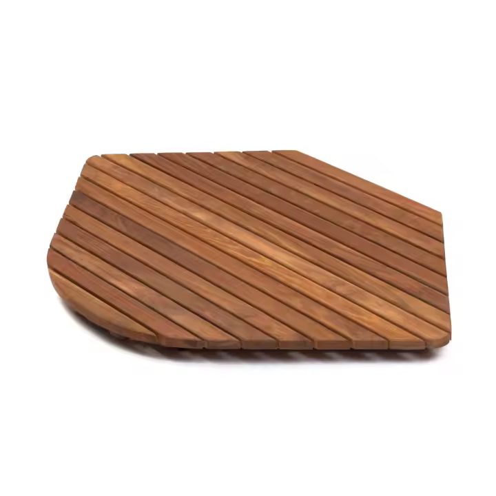 ZENKOOI OL01341 TARIMA DE DUCHA MADERA DE TECA 58x58 cm esquina recortada - 1