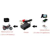 Cargador De Batería Móvil Multi- Puerto 12V24V a USB 5V 2.1A Carga Rápida Universal Para Motocicleta Y Coche Conectores USB Para Dispositivos Electrónicos - details 6