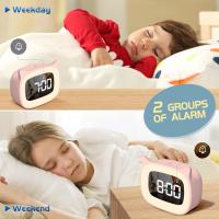 Reloj despertador para niños con Luz Nocturna Y 18 tonos de Llamada, recargable, Bonito - details 3