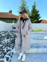 Nueva Chaqueta Larga Elegante Para Mujer 2025 Otoño Invierno Cálido Y Grueso Con Capucha Color Sólido Y Bolsillos De Terciopelo Chaqueta De Windbreaker - details 19